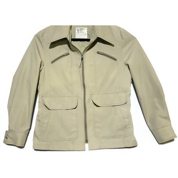 London Fog Zip Up Jacket Women's Size Medium 40 Tan Lined With Front Pockets - Picture 7 of 8